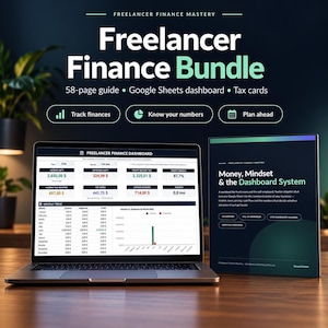 Google Sheets Finance Tracker | Small Business Bookkeeping Dashboard + 58-Page Guide
