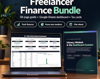 Google Sheets Finance Tracker | Small Business Bookkeeping Dashboard + 58-Page Guide