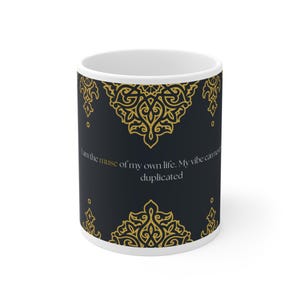 Gold Mandala Pattern Mug | Inspirational Quote on Black