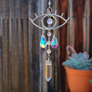 Crystal Suncatchers – Evil Eye, Prism Rainbow Makers, and Unique Handmade Gifts for Home, Car, Energy Cleansing, and Spiritual Protection