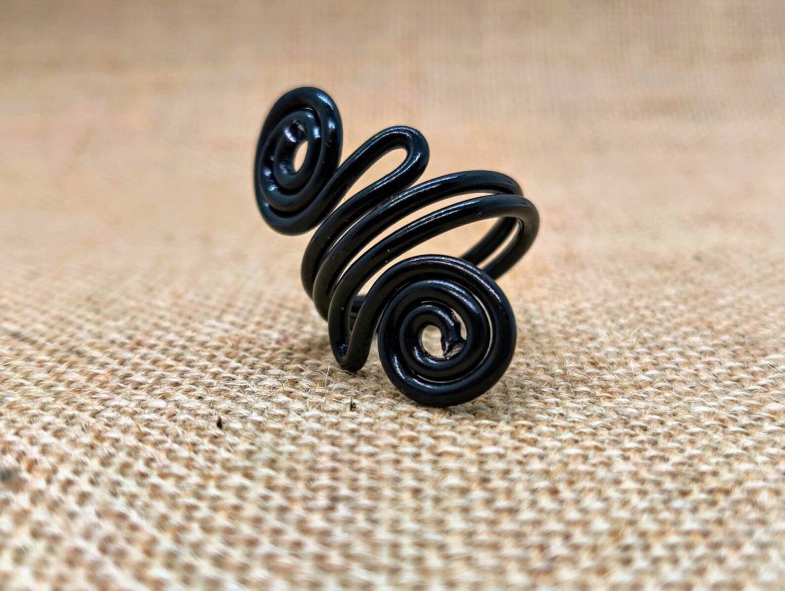 Black Wire Wrap Ring Unisex Festival Jewelry Gypsy Vibes Etsy