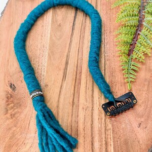 Teal Bohemian hair wraps handmade for dreadlocks and non dreaded hair, hair jewelry, festival wear, hippie dreads, dread extensions