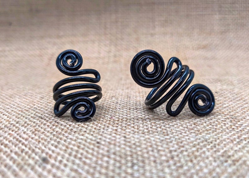 Black Wire Wrap Ring Unisex Festival Jewelry Gypsy Vibes Etsy
