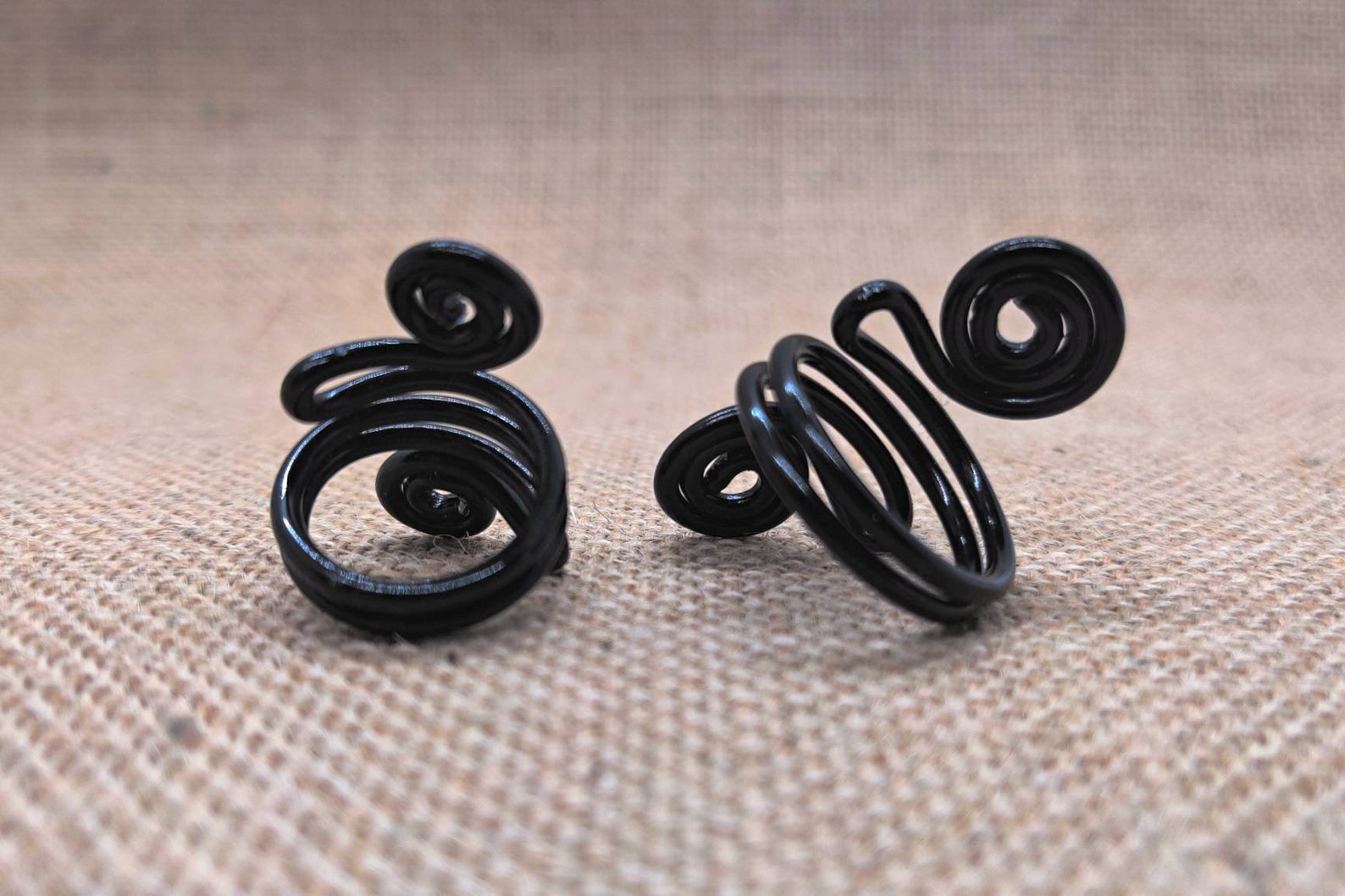 Black Wire Wrap Ring Unisex Festival Jewelry Gypsy Vibes Etsy