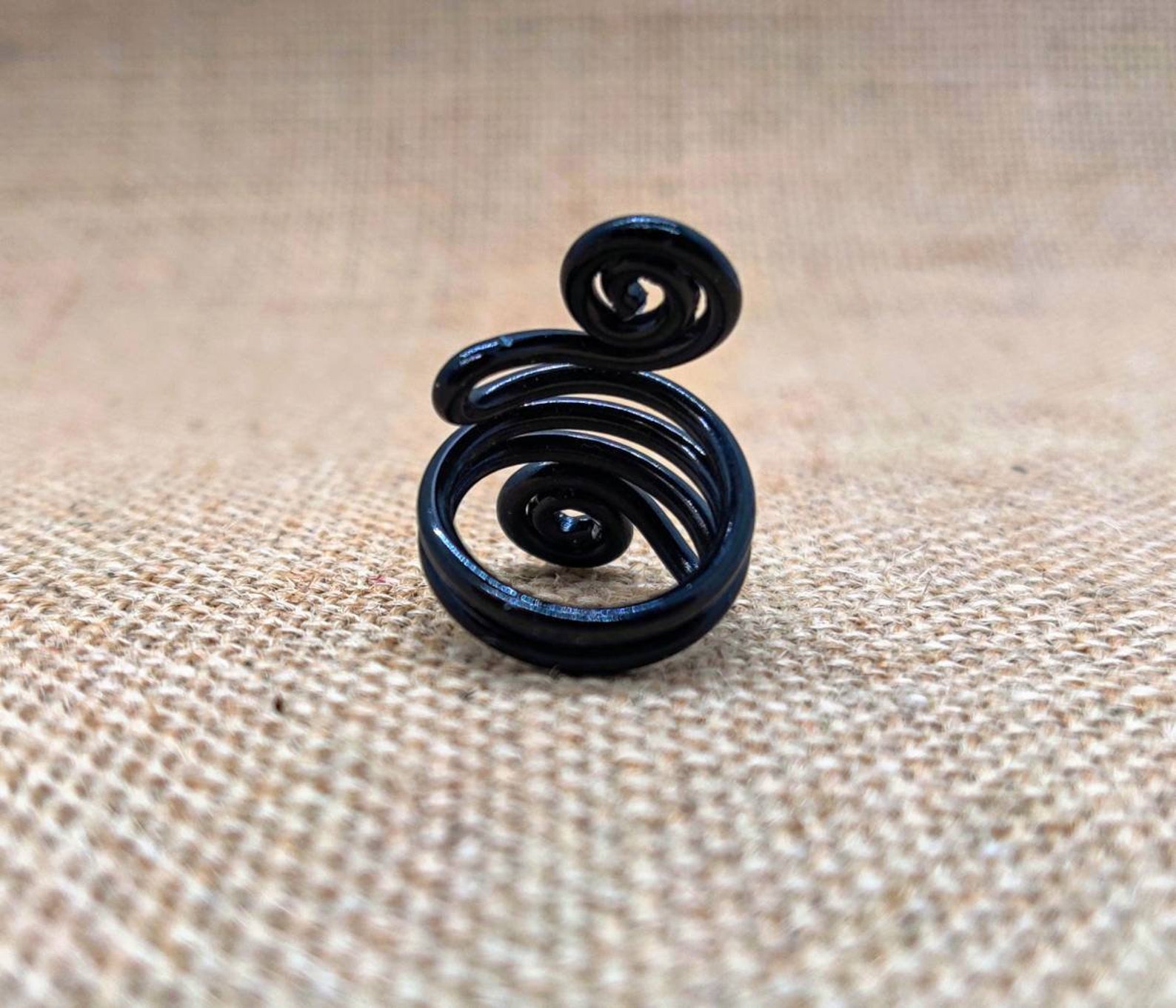Black Wire Wrap Ring Unisex Festival Jewelry Gypsy Vibes Etsy