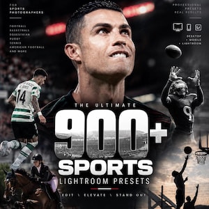 900+ Sports Lightroom Presets Bundle | Mobile & Desktop | Football, Soccer, Baseball, Basketball Game Day Photo Filters
