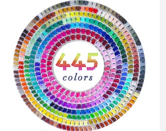 445,000 5D Diamond Painting Drills - 445 Colors - Round or Square (1000 drills per color)