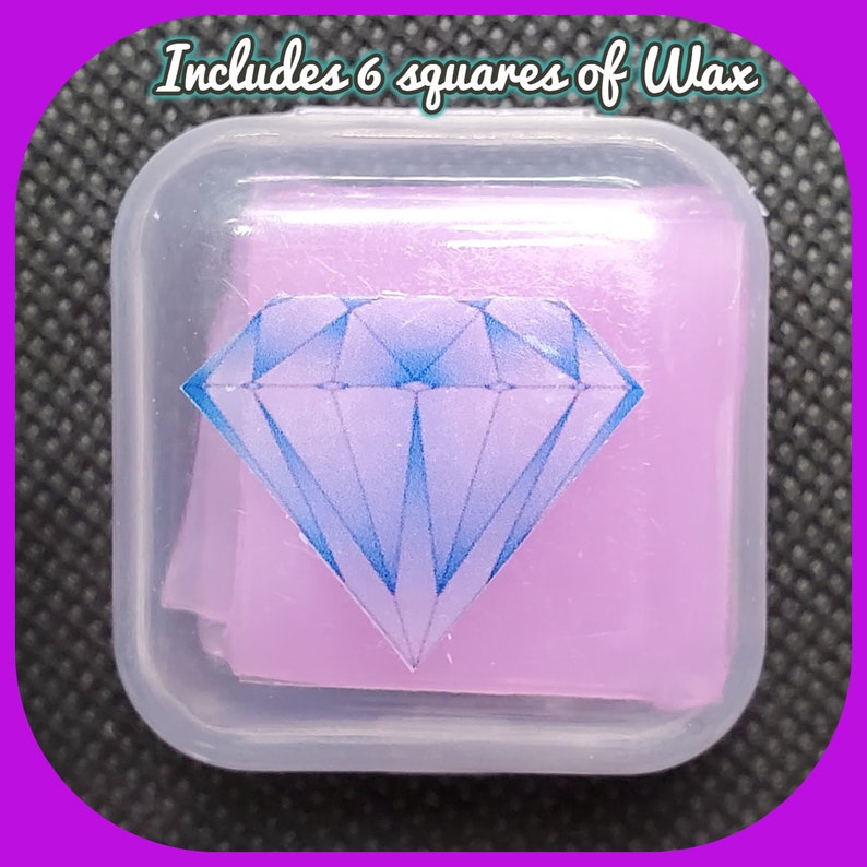 Heart & Square Shaped Wax Containers For 5D Diamond Painting Sq W/6 Lt Purple Wax