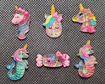 Mini Rainbow Glittery Unicorn Resin 5D Diamond Painting Cover Minders