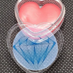 Heart & Square Shaped Wax Containers For 5D Diamond Painting Heart W/1 Pink Wax