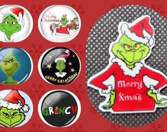 You're a Mean One Glass and Flat-back 5D Diamond Painting Cover Minders / Needle Minders