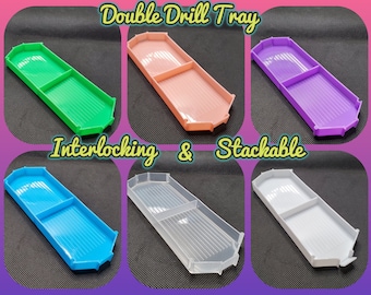 Double Stackable and Interlocking Drill Trays With Snap Spout for 5D Diamond Painting Gems - Bead Tray - Grooved