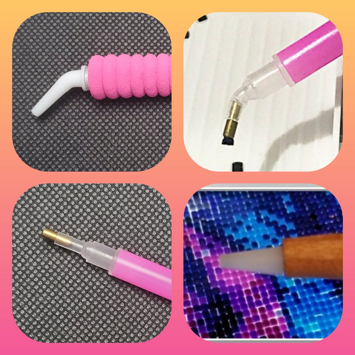 DIY Diamond Art Pen Resin Diamond Painting Pens.each Pen Includes 4 Tips  and 1 Correction Plate.diamond Painting Accessories. 
