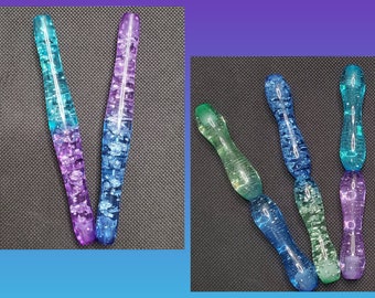 6 *NEW* Glitter and Flaked Premium Resin, Hand-Turned 5D Diamond Painting Drill Pens