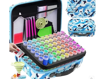 Storage Case for Diamond Painting Drills With Toolkits- Pink - 30, 60, 120, 240 Containers