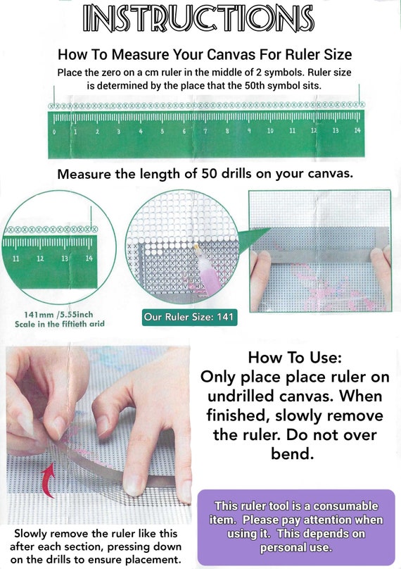 Drawing Ruler 5D Diamond Painting Tools Stainless Steel Dotting Drilling T HN Drawing Ruler 5D Diamond Painting Tools Stainless Steel Dotting Drilling T HN