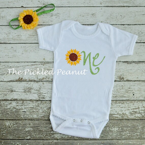 Sunflower Birthday Shirt Sunflower Birthday Onesie 1st Etsy