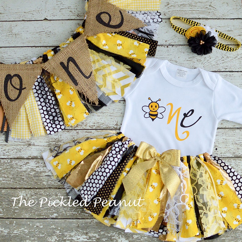 Bumble Bee 1st Birthday Girl Outfit 1st Birthday Outfit Baby Etsy