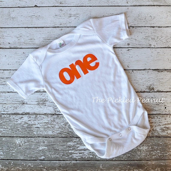 Number 1 One 1st First Birthday Cake Smash Orange Baby Boy Etsy