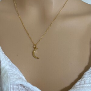 Gold Filled Necklace with Gold Filled Half Moon Pendant