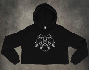 WOLF SKULL Crop Hoodie