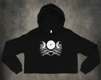 TRIPLE MOON Crop Hoodie