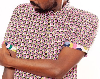 Geometric print shirt for men - BAÏSAP