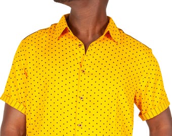 Polka dot shirt - Mustard - BAÏSAP