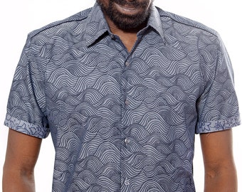 Chambray shirt, short sleeve - New Wave