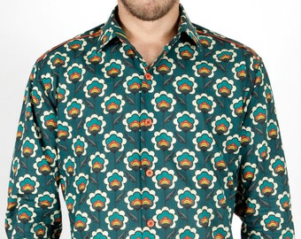 Floral blue shirt - Retro - BAÏSAP