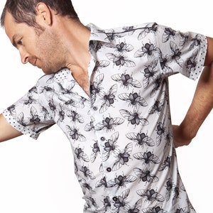Beetle print shirt, short sleeve - BAÏSAP