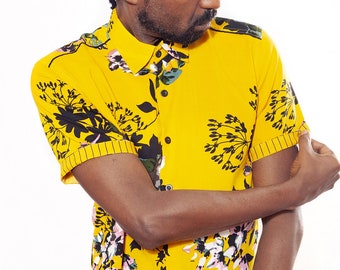 Yellow floral shirt - Yarrow - BAÏSAP - XL size