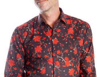 Red floral shirt mens - BAÏSAP