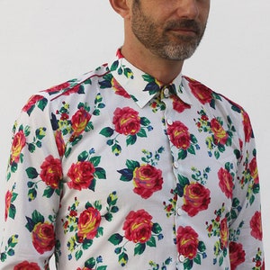 Roses Button up Shirt for Men BA SAP XL Size Etsy