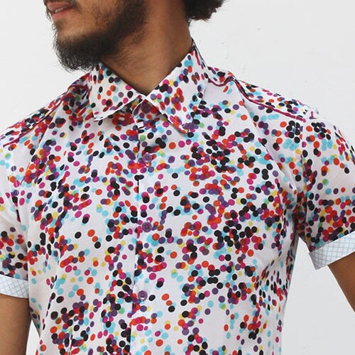 Mens Short Sleeve Polka Dot Shirt Confettis BAÏSAP Etsy