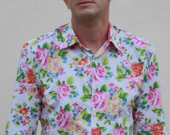 Floral shirt men - American Cotton - BAÏSAP - S size