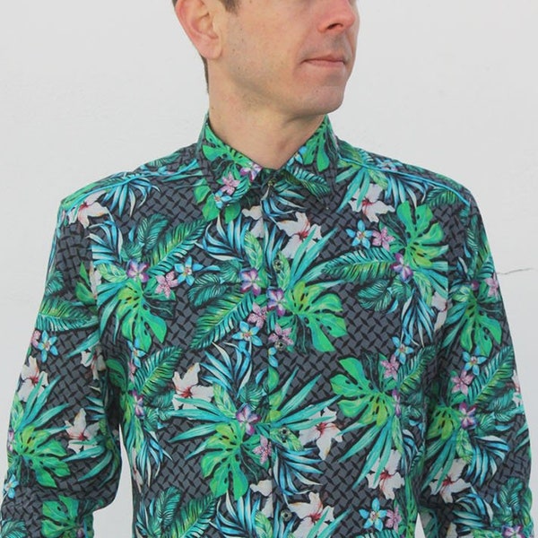 Hargis Tartan Vintage Leaves Hawaiian Shirt main image 0