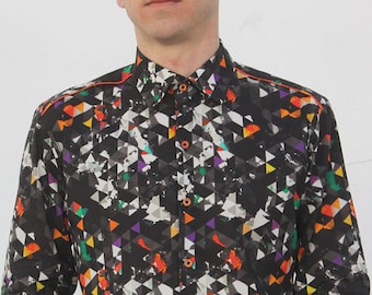 Triangle pattern shirt - Dark Triangles - BAÏSAP