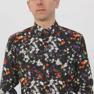 Chemise imprimée homme - Triangles Sombres - BAÏSAP