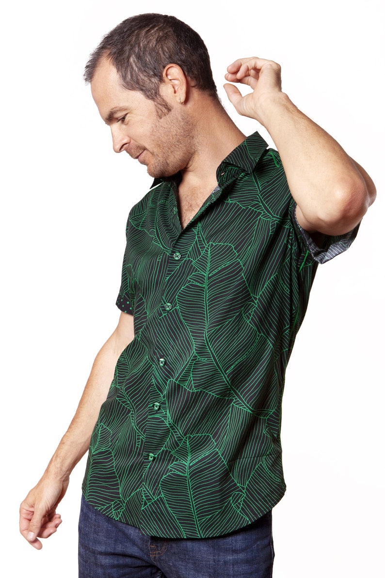 Green short sleeve Banana Leaf BAÏSAP image 1