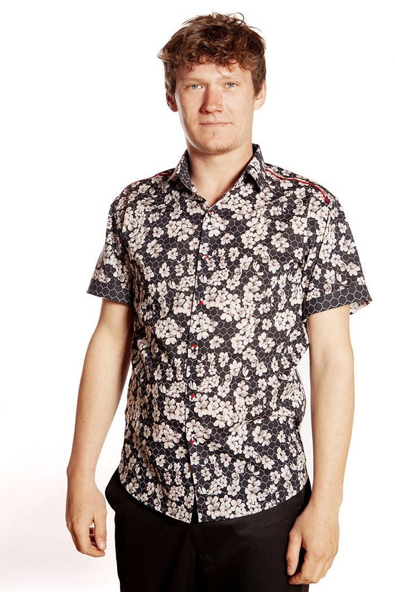Camisas floreadas manga corta Alv olo BA SAP Etsy M xico