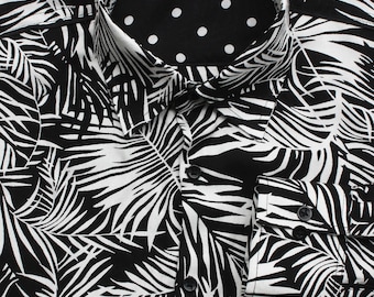 Camisa Palmeras Blanca y Negra BAÏSAP