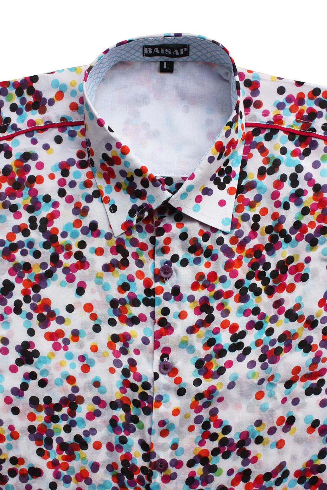 Mens Short Sleeve Polka Dot Shirt Confettis BAÏSAP Etsy