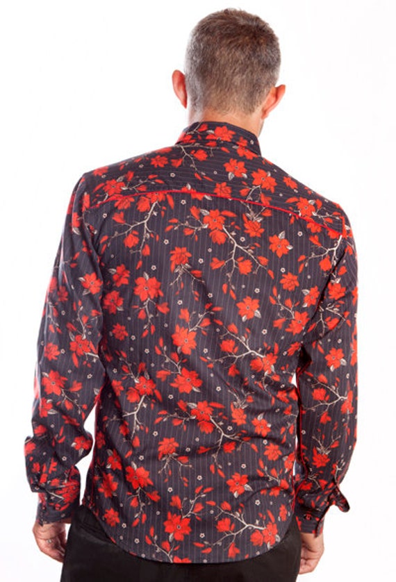 Camisa Flores Rojas - Etsy