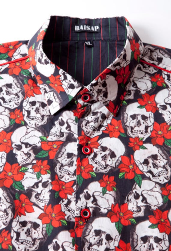 Camisas De Manga Corta Con Estampado Floral Para Hombre | Meses Sin Interés