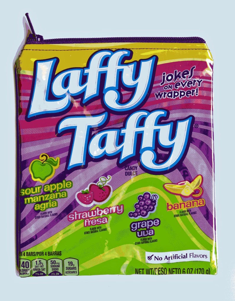 Small Laffy Taffy Candy Wrapper Upcycled Zippered Bag/Pouch Etsy