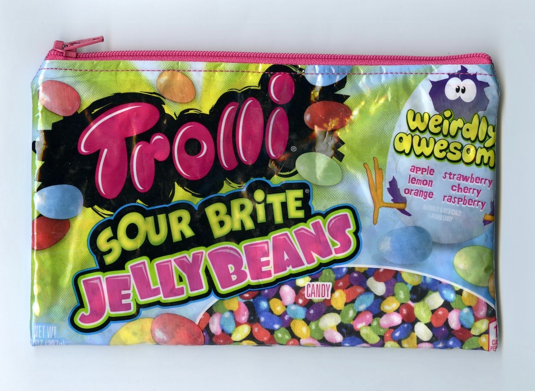 Trolli Sour Jelly Beans Candy Wrapper Upcycled Zippered Etsy