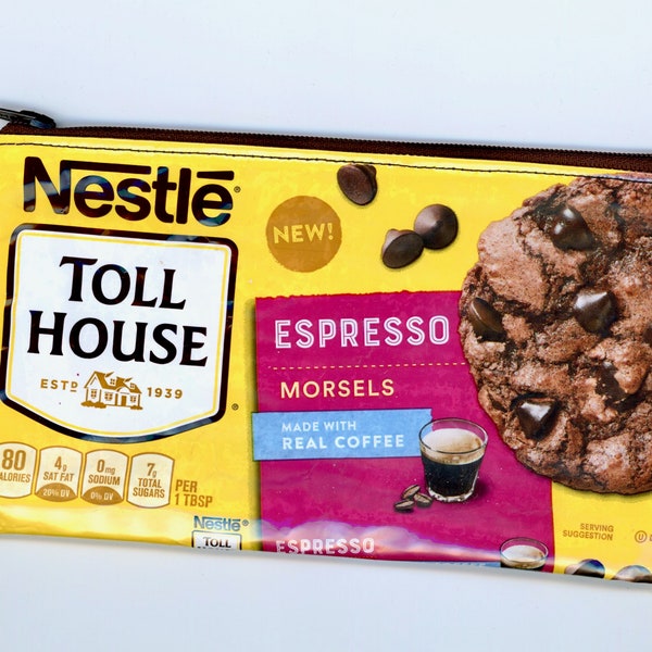 Nestle Toll House Espresso Morsels Wrapper Up-cycled Zippered Bag/Pouch