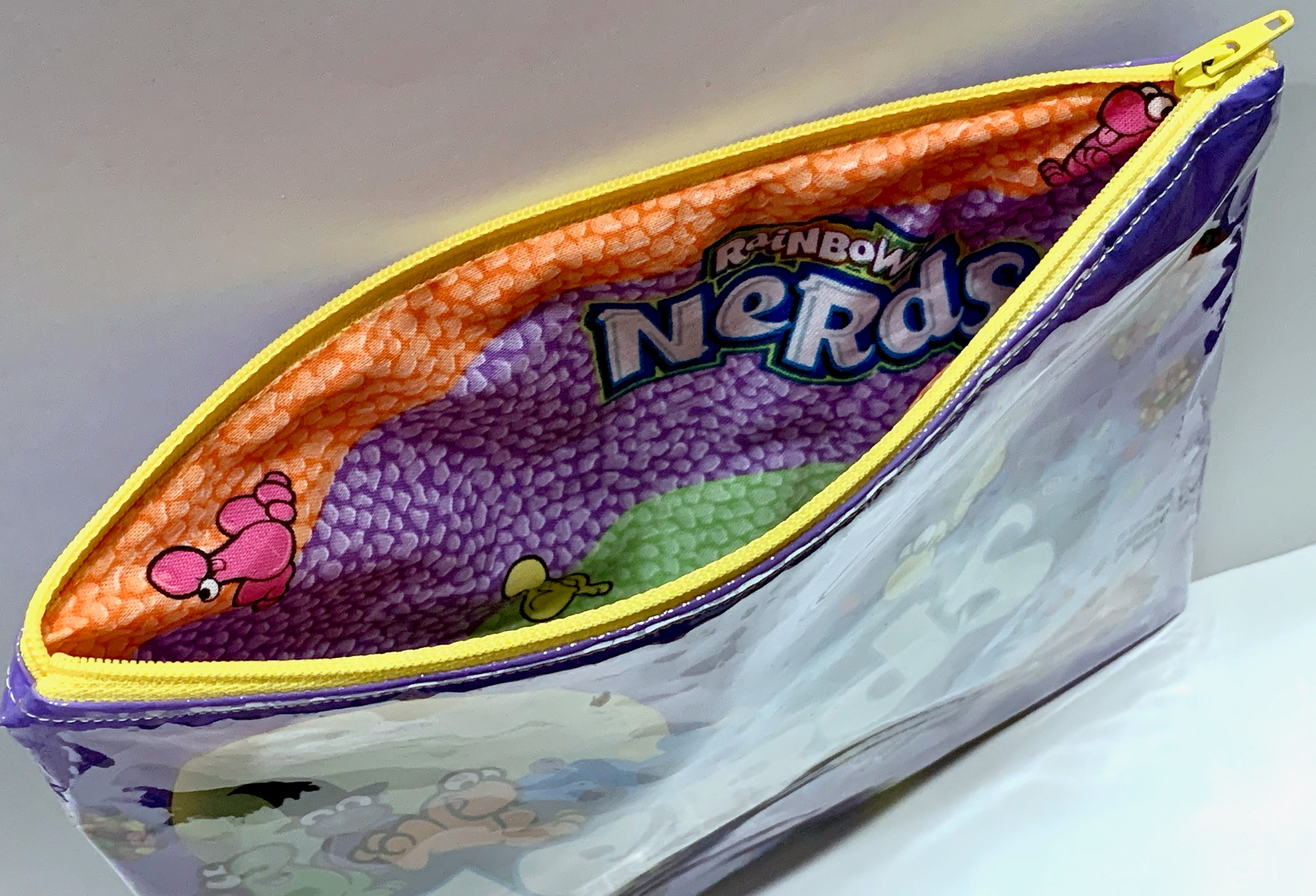 Nerds Gummy Clusters Candy Wrapper Upcycled Zippered Bag/Pouch