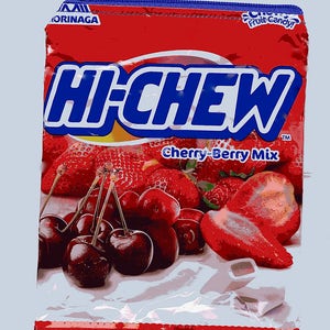 New!  Hi-Chew Cherry-Berry Mix Candy Wrapper Up-cycled Zippered Bag/Pouch from Japan